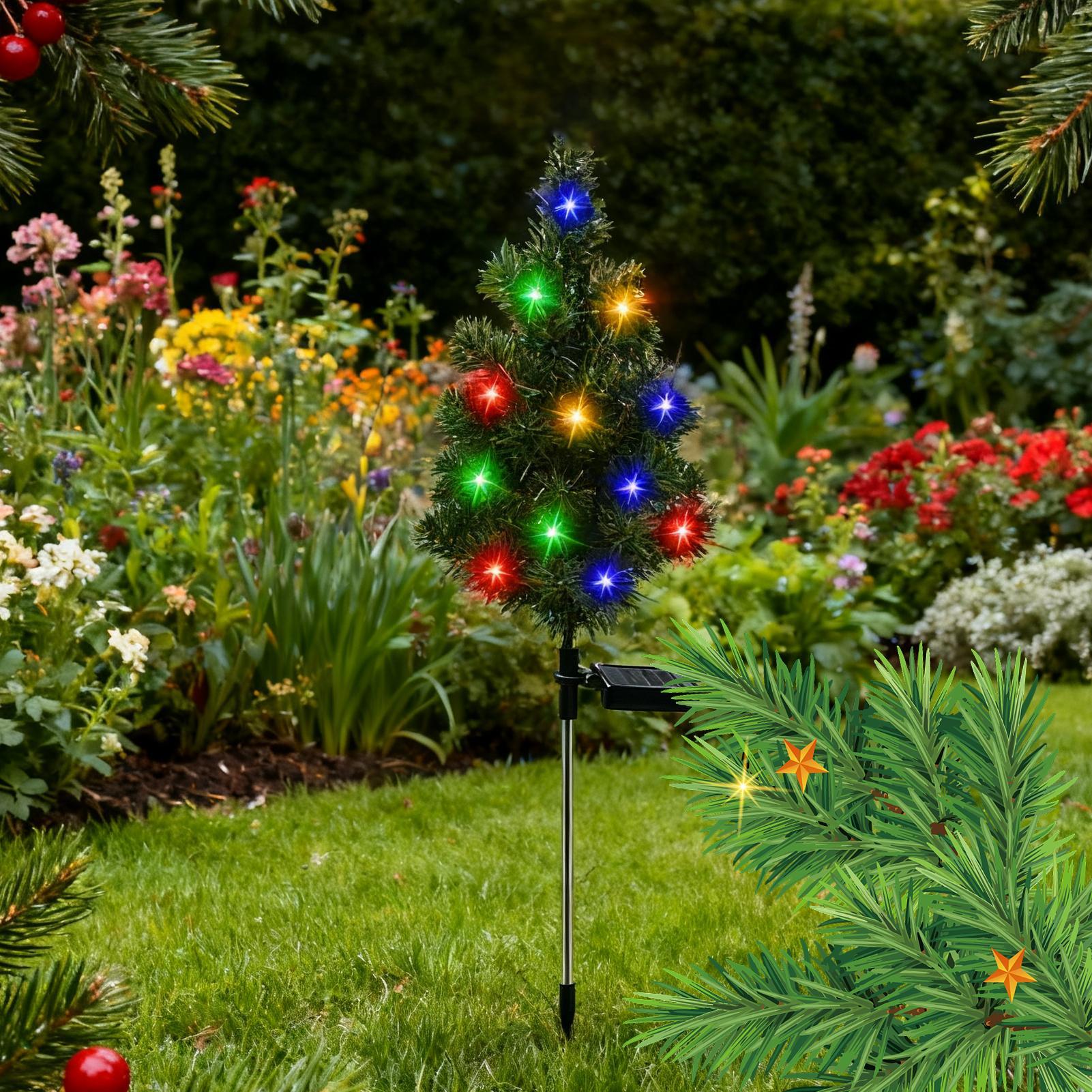 

Christmas Tree Solar Lights Outdoor Waterproof LED Garden Pathway Lawn Landscape Festive Decorative Floor Lights Christmas Decor China Mainland
