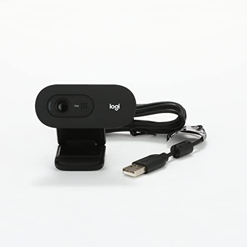 Logitech Webcam C505 HD 720P Automatic Light Correction Long Range Microphone 2m Long USB Connection Cable Compatible with Major Video Calling Apps Su