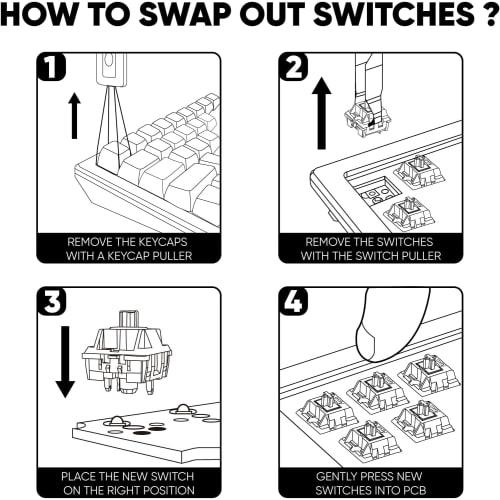Akko MonsGeek Green Fog Switches, 60gf Actuation Force, Linear, 5-Pin, Pack of 45