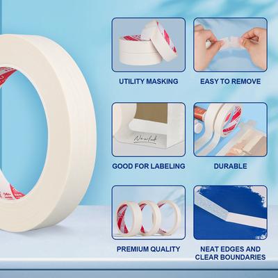 Beyaz Maskeleme Bandı: Yapışkanlı Arka Yüzeyli Maskeleme Bandı 15/50M Ev Ofis Okul Kendin Yap Sanat El Sanatları İçin İdeal