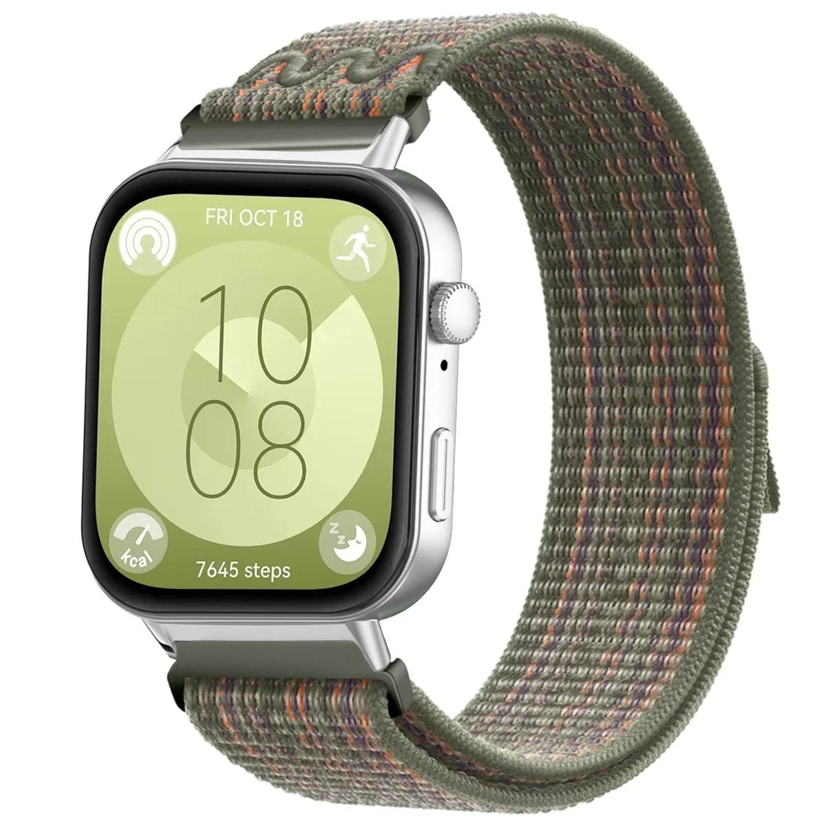 

Nylon Trail Loop Band For Huawei Watch Fit 4 4pro 3 Strap Bracelet Sport Watchband For Huawei Fit 2 1 Smartwatch Elastic Correas for fit 4 4pro 3 армія зелений колір