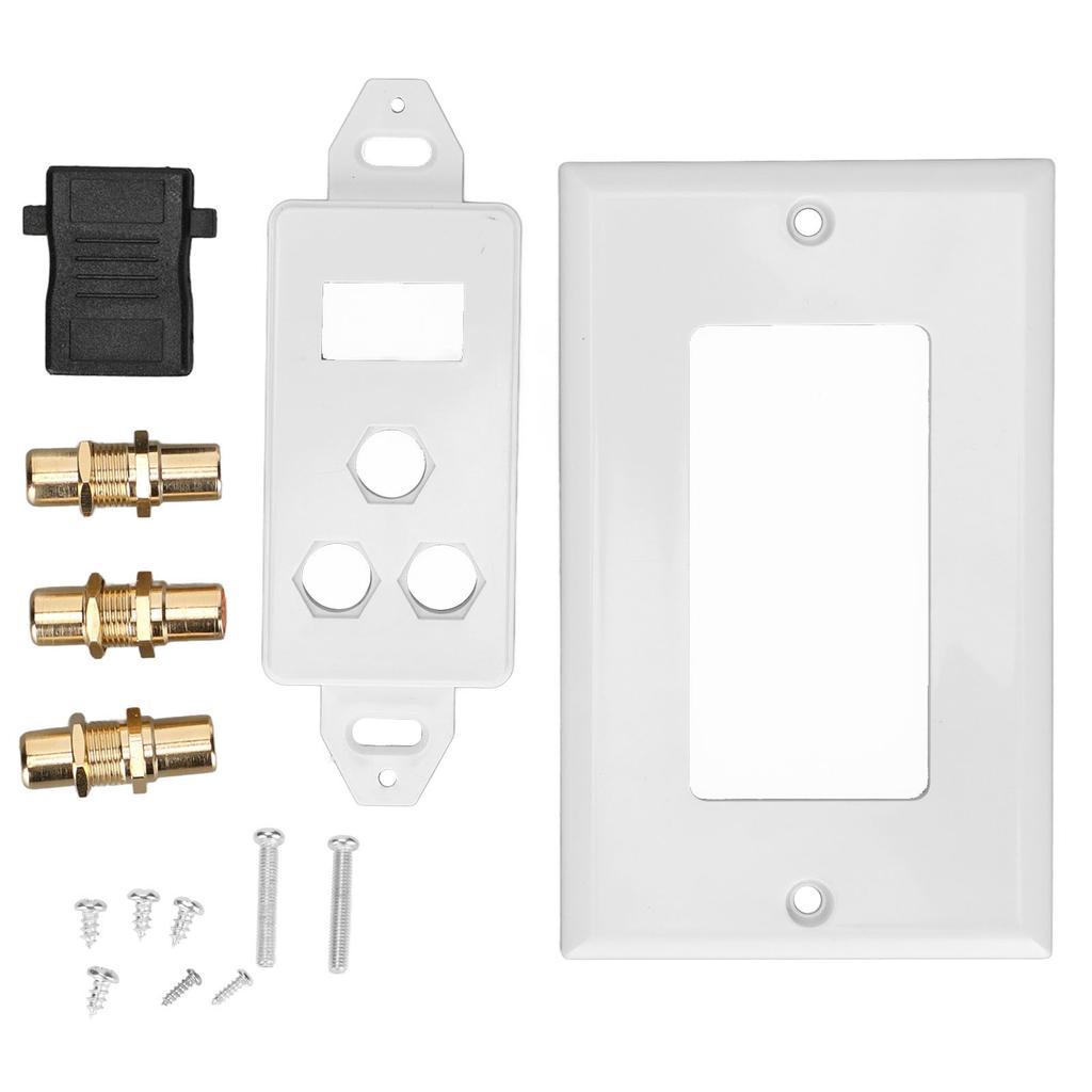 3RCA Wall Plate HD Multimedia Interface 4K Ultra HD AV Combo Port Plate HDTV Home Theater