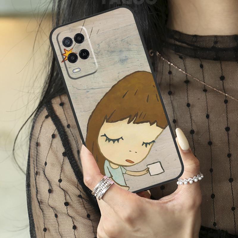 Cartoon Aesthetic Yoshitomo Nara Case For Oppo A16 A76 A96 A17 A18 A60 A80 A40 A38 A58 A78 A98 A94 A74 A54 A15 A57 A77 A5 Pro