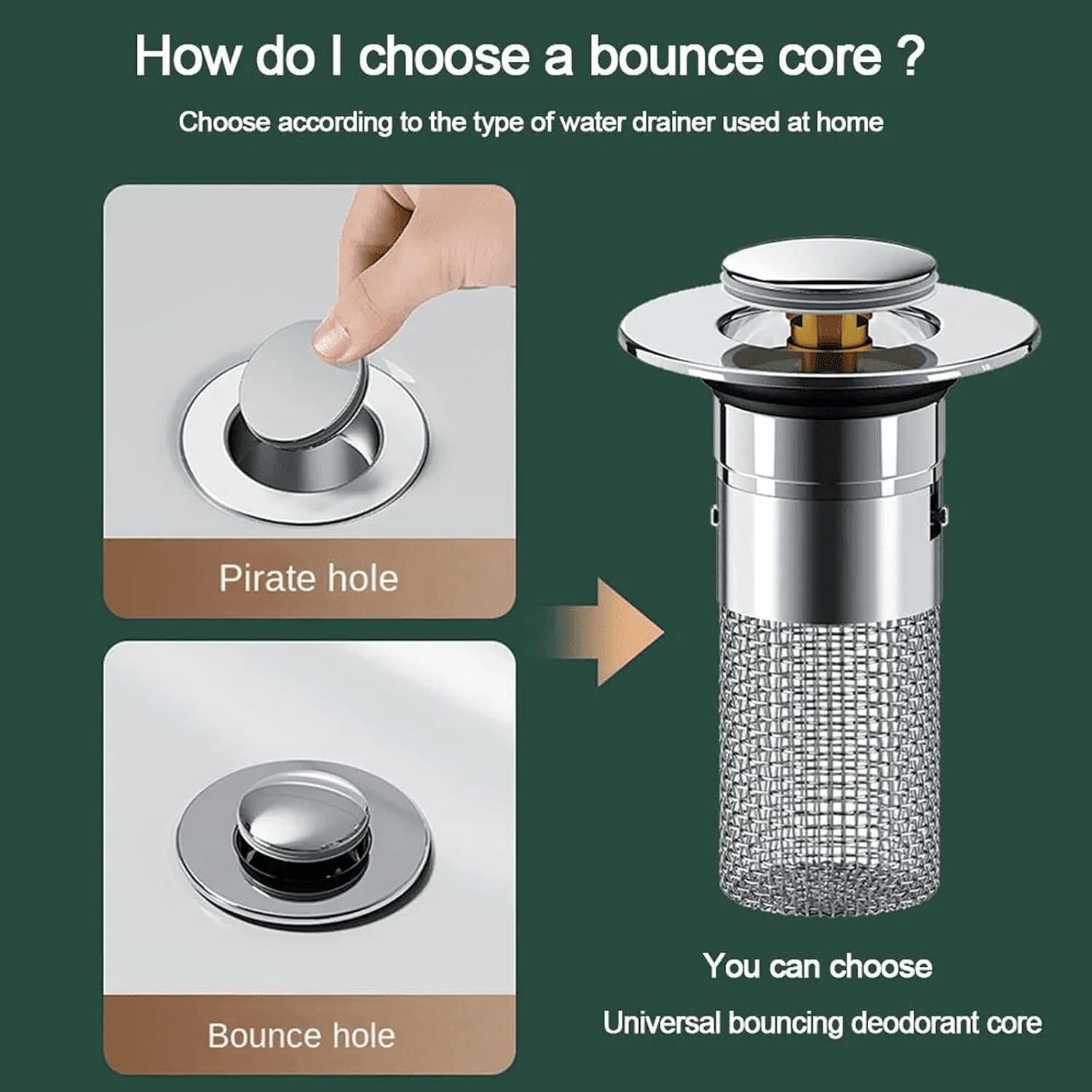 

Minceetbien Pop up Sink Drain Strainer, Peachloft Sink Stopper, Stainless Steel Floor Drain Filter, 304 Stainless Steel Kitchen Sink Strainer and 1pcs