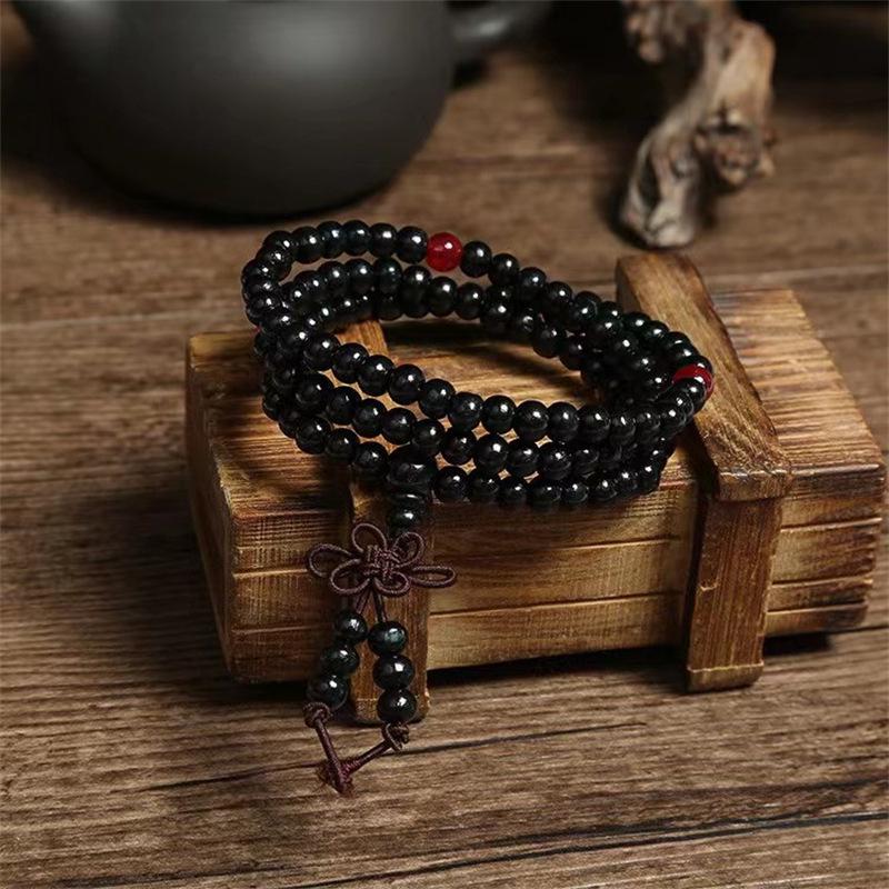 Imitation Sandalwood 6-8mm 108 Bead Bracelet: Multi-Turn Men’s and Women’s Buddhist Rosary