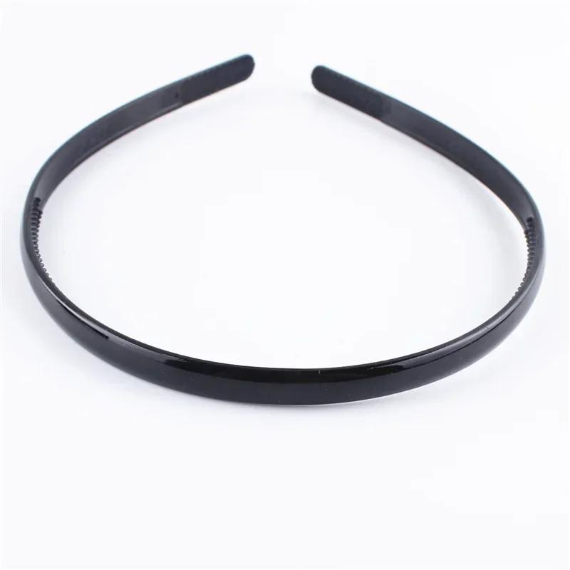 

Black Minimalist Toothed Headband Korean Style Plastic Resin Hairband Fashion Non Slip Slim Design Unisex Face Washing Daily Use