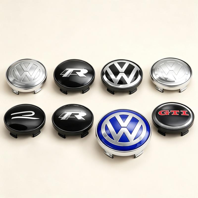 VW 4pcs 56mm 60mm Car Wheel Center Hub Cap Rim Cover VW Logo Emblem Stickers For Volkswagen Passat CC B5 Rline Touran Golf 6 Tiguan FM7