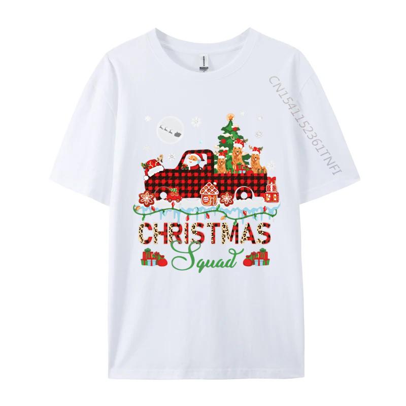 

Cotton Men Christmas Squad Santa Three Golden Retro Tshirt Top Tshirts Oversized Casual Grahpic Tee Shirt S