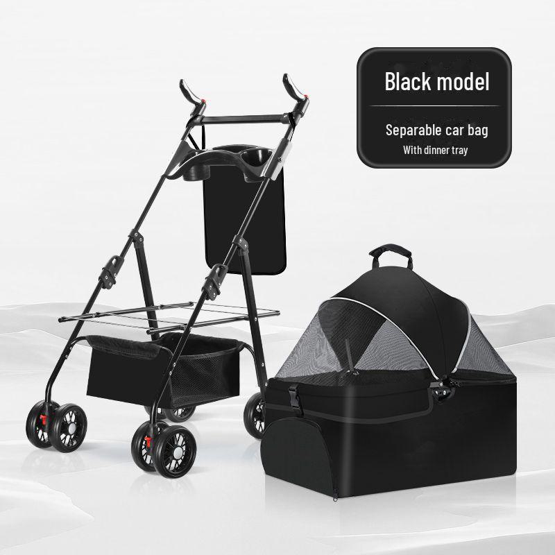 Lightweight, Detachable & Foldable Pet Stroller for Dogs, Cats, Teddy Bears & Small To Medium-Sized Pets