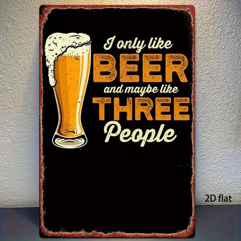 Retro Beer Theme Metal Tin Sign Bar Kitchen Wall Art Decor