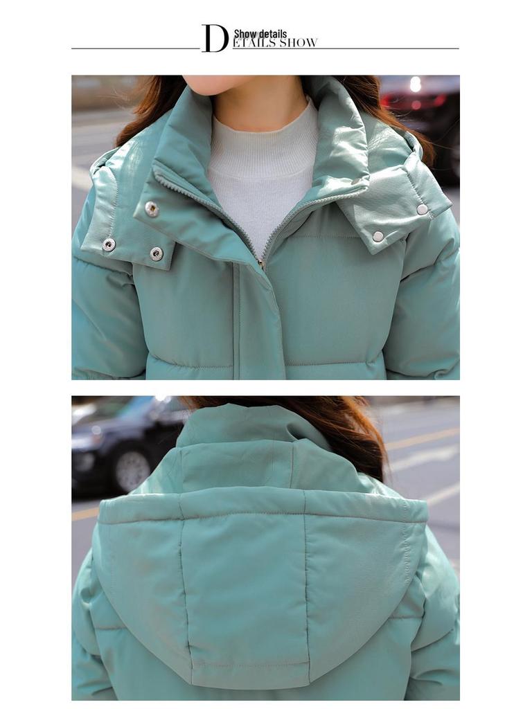 Women's Over-the-Knee Hooded Cotton Coat - Winter 2025 Korean Slim Fit Fashion