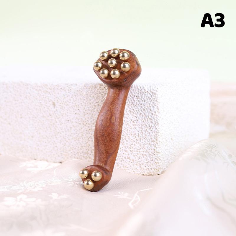 Wooden Handle Metal Ball Massage Tool - Multi-Color Body Relaxation Roller for Muscle Relief