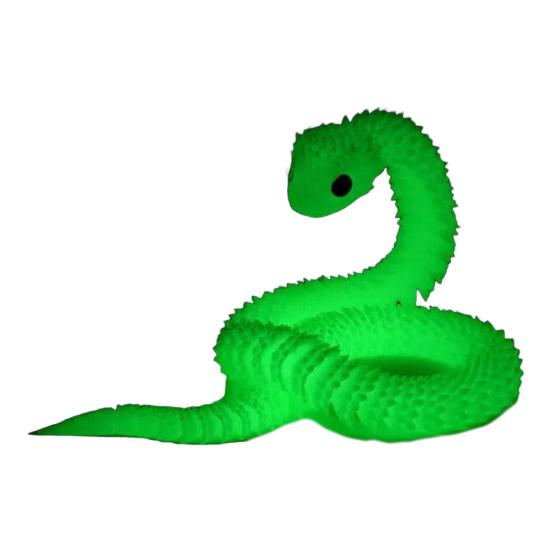 3D Printed Snake Figurine Movable Joints Snake Figure Articulated Animal Model Toy Home Office Bookshelf Desktop Decoration Ornament