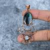 Oval Labradorite Gemstone Unique Electroformed Third Eye Chakra Pendant Copper VP-73