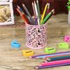 Creative Hollow Rose Pattern Pen Pot Holder Fashion Desktop Pen Cup Makeup Brush Container Aesthetic Desk Organizer For School
