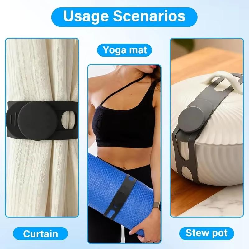 5Pcs Reusable Silicone Binding Strap Adjustable Lunch Box Lid Fixing Band Multi Purpose Elastic Strap For Kitchen Travel Outdoor