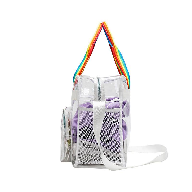 Pvc Transparent Tote Bag With Large Capacity For Beach And Gym Use In Cross Border Style