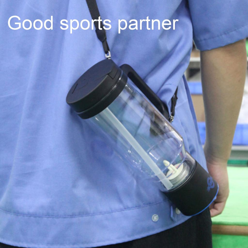 Hydrogen Water Bottle Generator 1000ML Capacity 5V USB Portable Hydrogen Water Machine with Strap Straw for Outdoor Sports Travel Office
