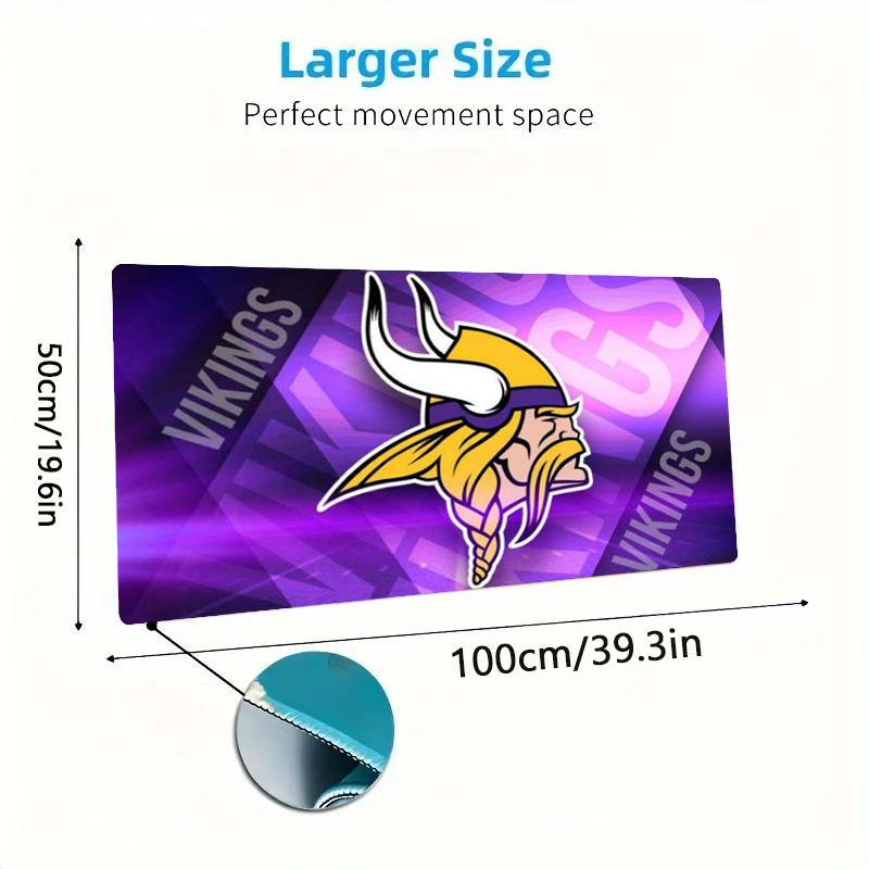 Minnesota Vikings Logos Color Mouse Pad Large Gaming Table Cushion Non-slip Laptop Tablet Big Mousepad XXL Mat Mini PC Playmat With Lock Edge