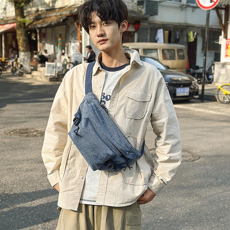 Nouveau Mode Coréenne Hommes Sacs Bandoulière Unique Sacoche Poitrine Grande Capacité Homme Trajet Quotidien Sports Voyage Sac Ceinture de Taille
