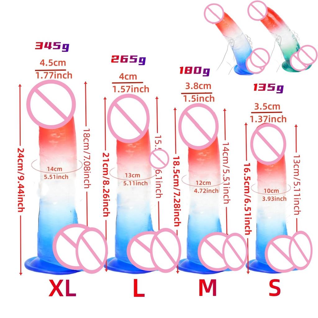 Hot Sale Glass Dildo Female Double Color Dildo Sex Adult Products Female Butt Plug Masturbation Devices