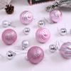26pcs Barrel Shaped Electroplated Painted Christmas Ball 3/6cm Hanging Ornament  Window