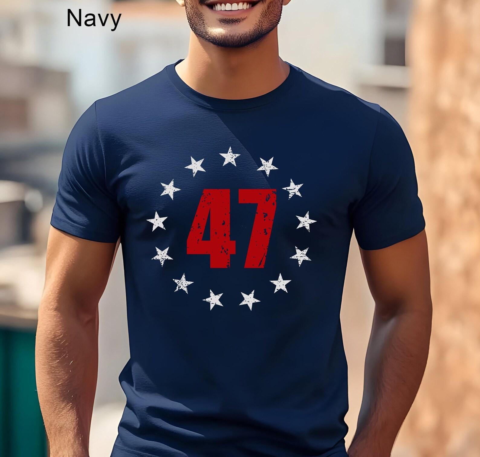 47th President USA Flag T-Shirt | Patriotic Crew Neck Tee 4XL