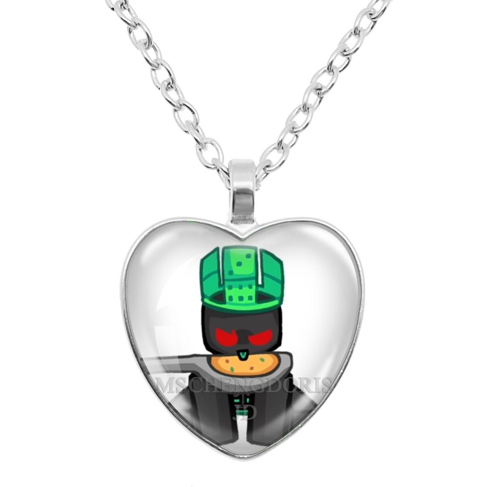 Game FORSAKEN 1x1x1x1 Cartoon Characters Funny MeMe Glass Heart Shape Pendant Necklace Jewelry Charm Collect Giftlry