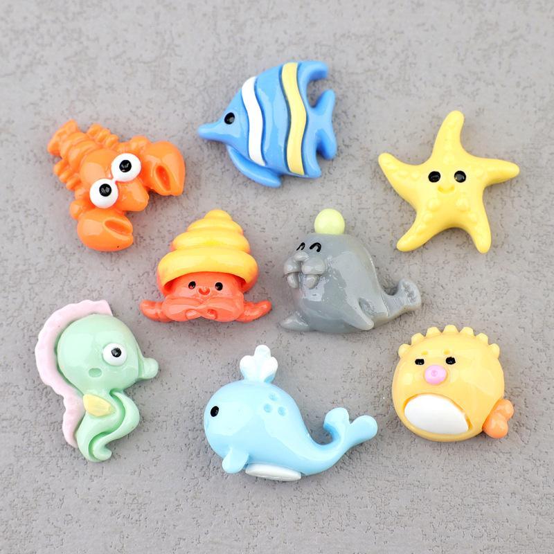 20 ks Nové Roztomilé Pryskyřice Mini Kreslený Rak Plochý Zadní Cabochon Scrapbook Kawaii Diy Ozdoby Doplňky