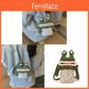 Cartoon Frog Handcrafted Cotton Shoulder Bag With Fun Style For Casual Outings