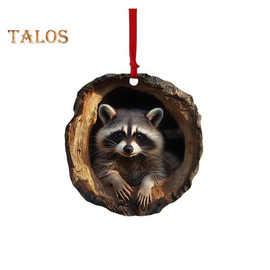 

Рождественские украшения в виде животных 2D Акриловые украшения в виде лесных животных Веселые принты с животными Совы Еноты Коалы Праздничные украшения A