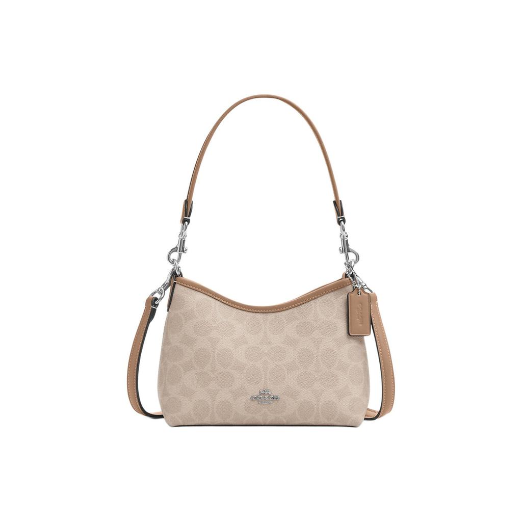 Coach Laurel 19 Coated Canvas Handbag Women Handbags Silver Beige CBH15-SVPWH