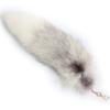 ZhichunLee Real FoxRaccoon Tail Charm with Golden Keychain, Perfect for Cosplay and Fashion, White, Large