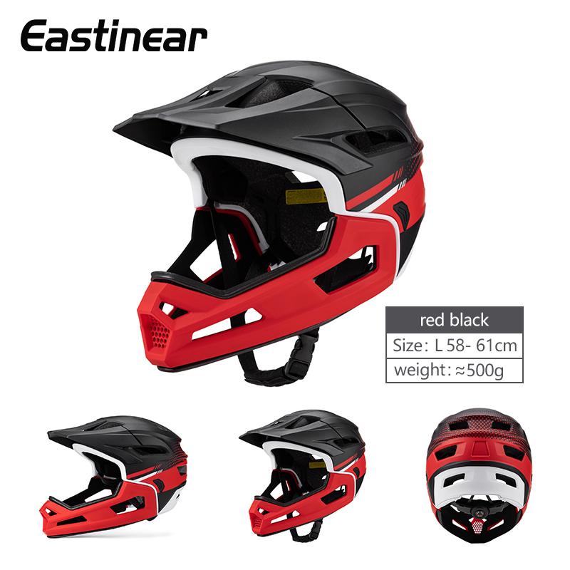 

Eastinear Mountain Bike Helmet Adult Men and Women Outdoor Sports Roller Skating Skateboard Riding Full Face Helmet Detachable 57-62cm червоний колір чорний