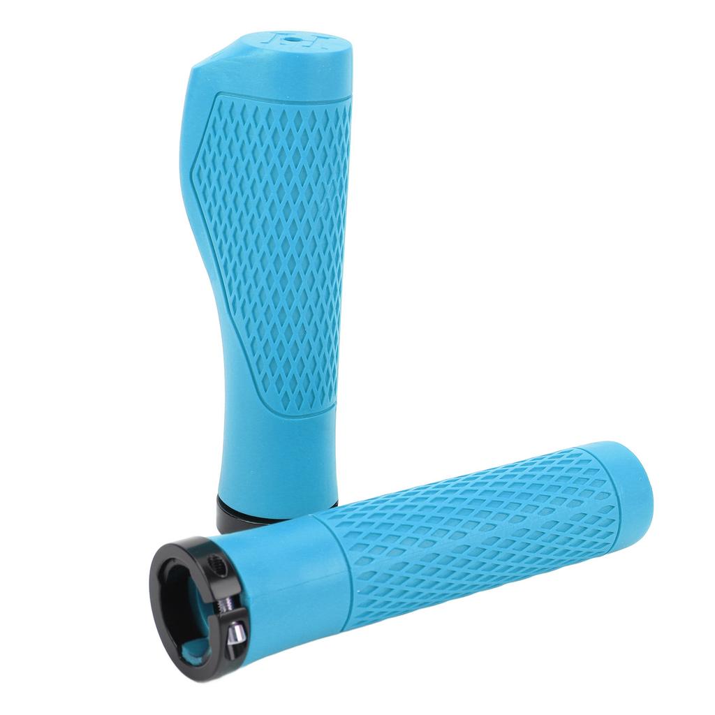 Pair of Cycling Handlebar Grips Rubber Anti Slip Shock Absorbing Ergonomic Cycle Locking Handle