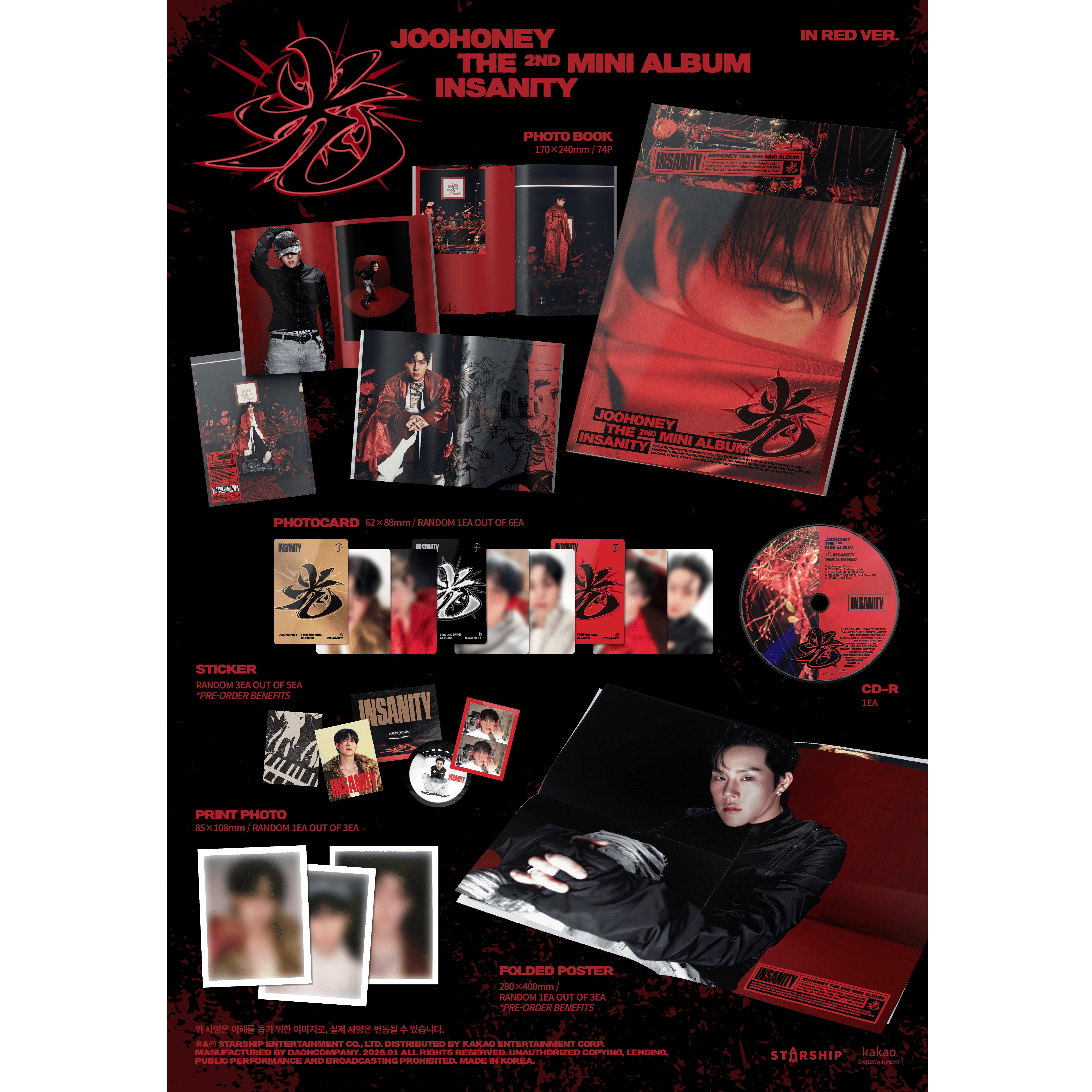 

JOOHONEY (МОНСТА X) [GWANG : INSANITY] 2-й міні-альбом IN RED ver.