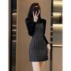 JK&JS Elegant European Style A-Line Knit Dress