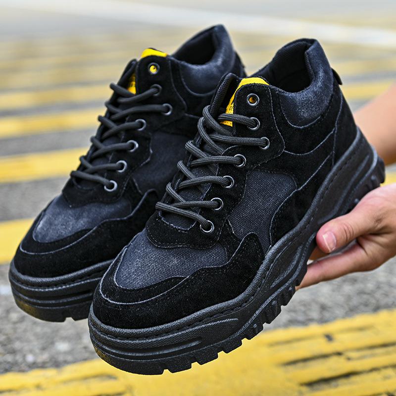 

Повседневная обувь, мужская обувь на платформе, износостойкие мужские кроссовки из нубука в стиле ретро, ​​дышащая рабочая обувь на шнуровке, мужские Zapatos De Hombre 44