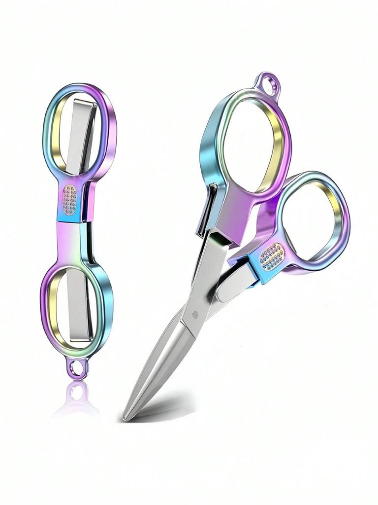 Double Circle Retro Folding Scissors Portable Small Scissors Carry Mini Private Fishing Travel Home Trumpet.