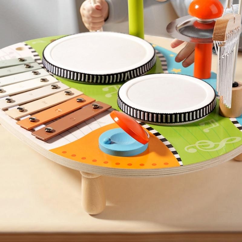 Multifunctional Wooden Wind Chimes Drum Set For Kids Musical Learning Toy With Xylophone And Chimes Educational Activity