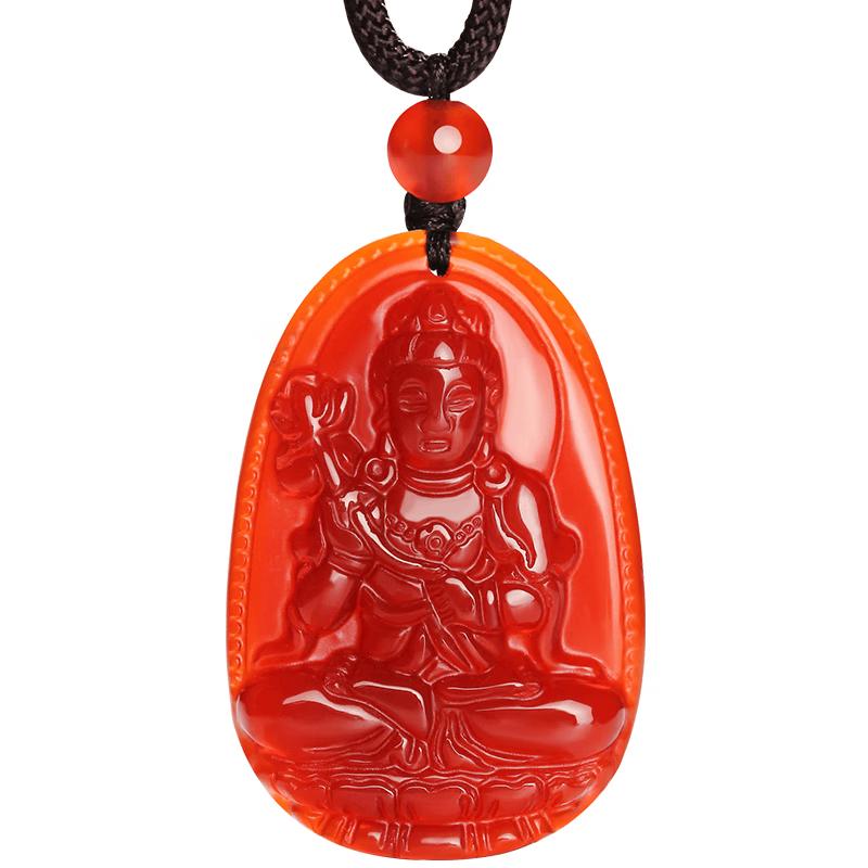 Fengxi Red Agate Mahasthamaprapta Bodhisattva Zodiac Pendant