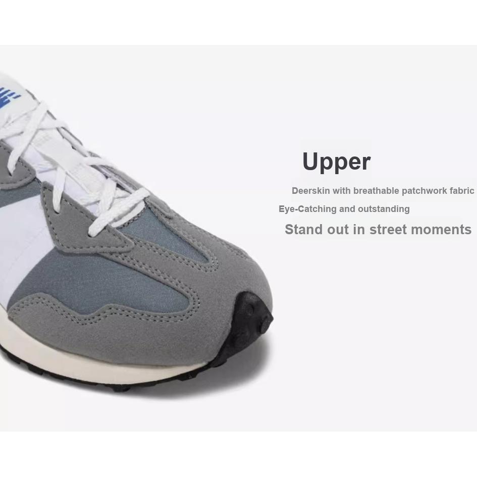 New Balance Nb 327 Comfortable Versatile Low-Top Kids Running Shoes Kids Running Shoes Gray White GS327LAB