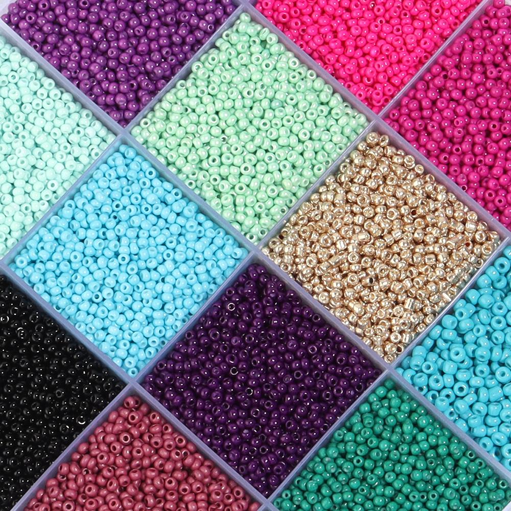 1000-5000pcs/lot 2mm Multi Styles Czech Glass Seed Beads Round Spacer Loose Bead For DIY Bracelet Necklace Handcraft Accessories