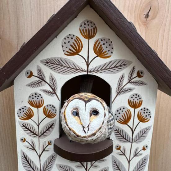 Kinetic Art Birdhouse Wall Decor Animal in House Wall Decoration Outdoor Garden Wall Art for Farmhouse Home Room Yard Patio Porch