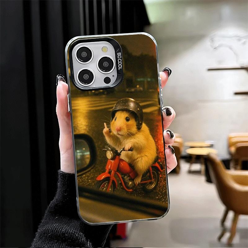 

Funny Cute Pet Hamster Shockproof Phone Case for iPhone 17 Air 16 16E 15 Pro Max 14 Plus 13 Mini 12 Back Cover Anti Fall Fundas iPhone 12 Mini