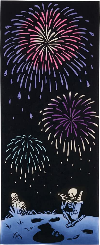 

Miyamoto Kenema Japanese Hand 35 x Bonesake Fireworks 50156 Miyamoto-Towel Towel, Chū-dyed, 90cm, Design,