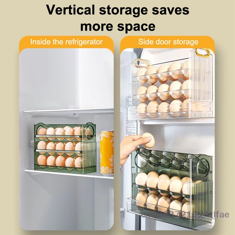 Refrigerator Organizer Egg Storage Box Food Containers Egg Fresh-keeping Case Holder Tray Dispenser Kitchen Storage Boxes