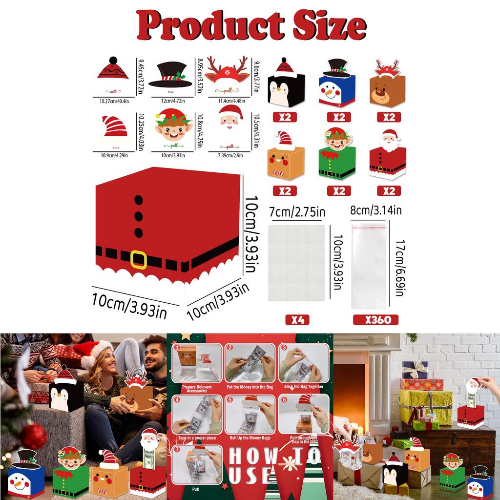 Christmas Holiday Money Pouch Set With Cash Extraction Feature For Festive Gifting