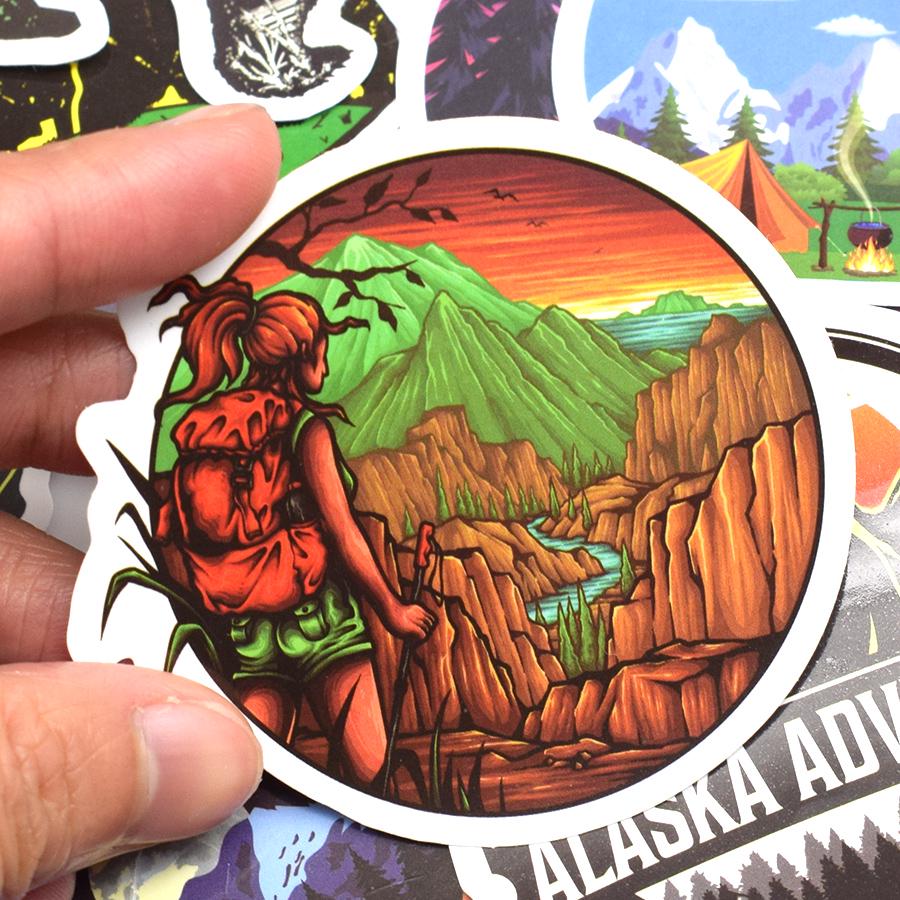 Buy 50 PCS Camping Landscape Stickers Outdoor Hiking Adventure Travel ...