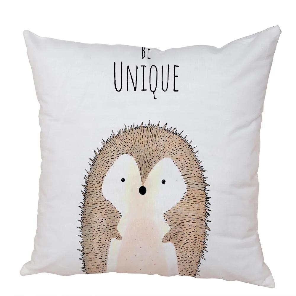 Nordic Zebra Hippo Giraffe Lion Crocodile Pillow Case Decor Animal Cushion Cover for Sofa Home Peach Skin Pillowcase 45x45cm